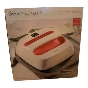 Cricut EasyPress 2 heat press raspberry 9" X 9" with  box, packaging, manual